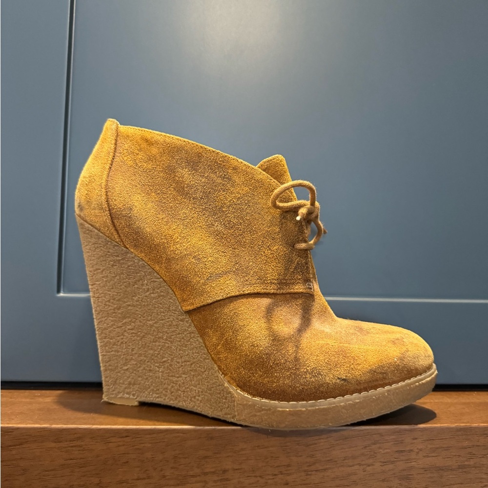 Enzo Angiolini lace up suede wedge booties (10)